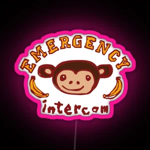 Emergency Intercom Monkey Graphic Led RGB Neon Sign