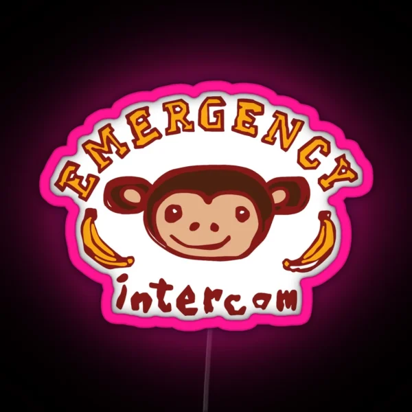 Emergency Intercom Monkey Graphic Led RGB Neon Sign