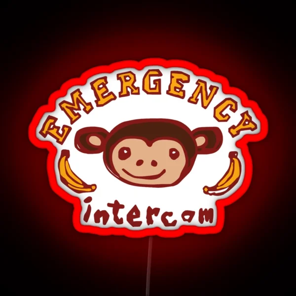Emergency Intercom Monkey Graphic Led RGB Neon Sign