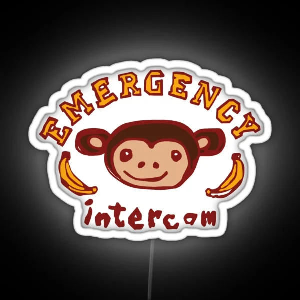 Emergency Intercom Monkey Graphic Led RGB Neon Sign