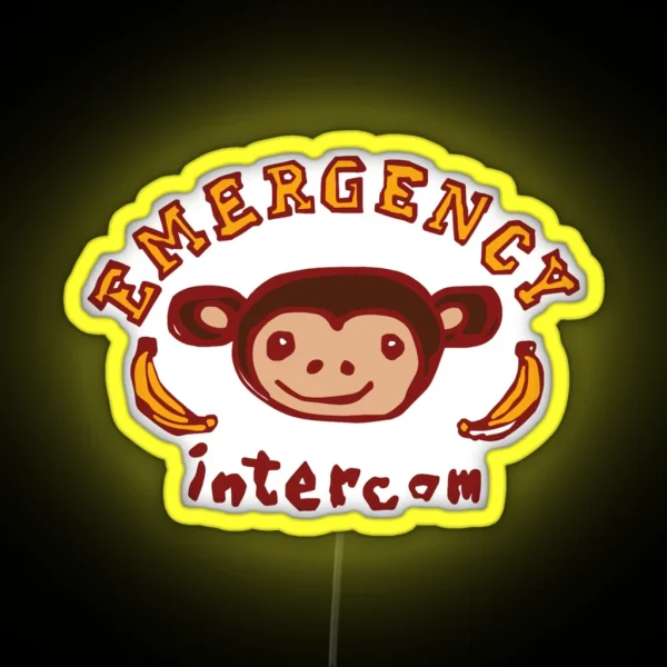 Emergency Intercom Monkey Graphic Led RGB Neon Sign
