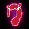 Vibrant Eminem-inspired devil horns neon light display wall decor artwork.