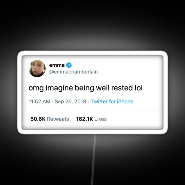 Emma Chamberlain Tweet RGB Neon Sign