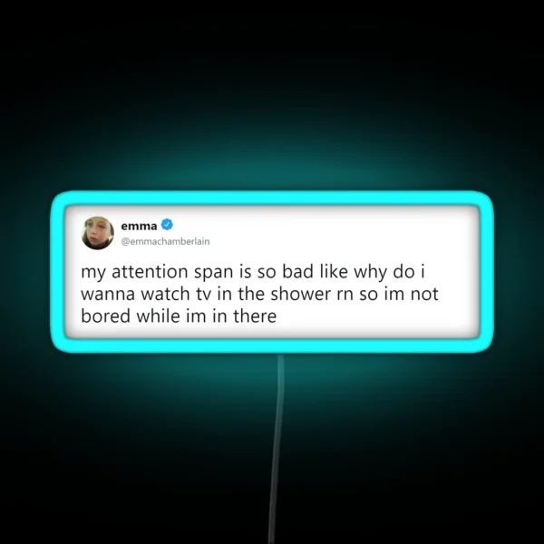 Emma Chamberlain Tweet RGB Neon Sign