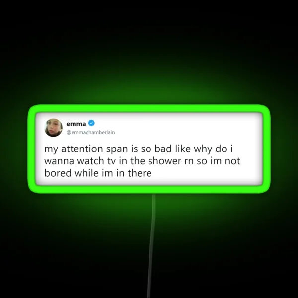 Emma Chamberlain Tweet RGB Neon Sign