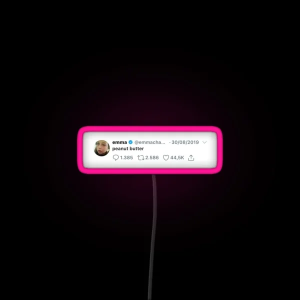 Emma Chamberlain Tweet RGB Neon Sign