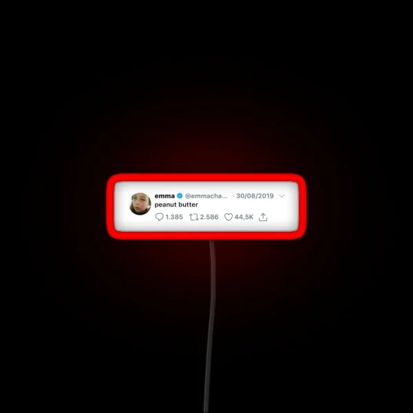 Emma Chamberlain Tweet RGB Neon Sign