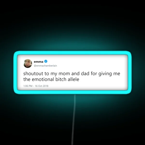 Emma Chamberlain Tweet RGB Neon Sign