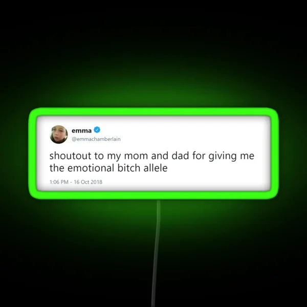 Emma Chamberlain Tweet RGB Neon Sign