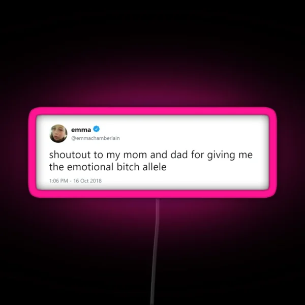 Emma Chamberlain Tweet RGB Neon Sign