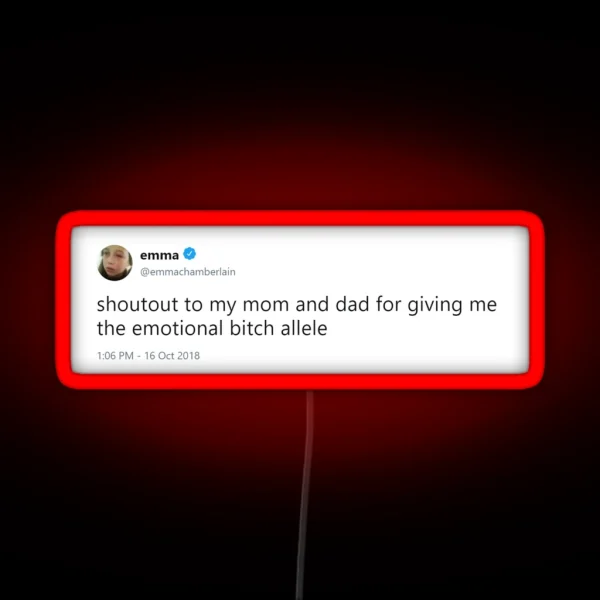 Emma Chamberlain Tweet RGB Neon Sign
