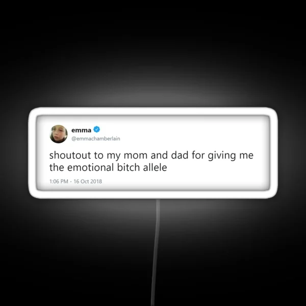 Emma Chamberlain Tweet RGB Neon Sign