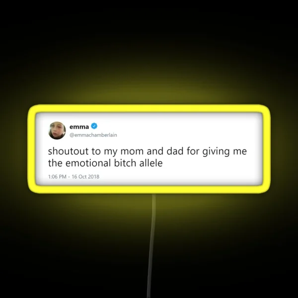 Emma Chamberlain Tweet RGB Neon Sign