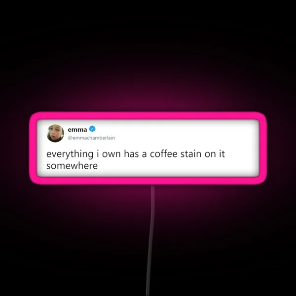 Emma Chamberlain Tweet RGB Neon Sign