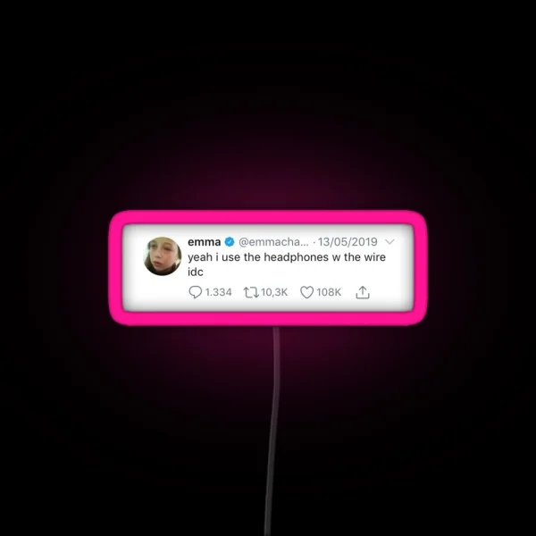 Emma Chamberlain Tweet Yeah I Use The RGB Neon Sign