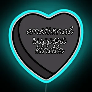 Emotional Support Kindle Black Heart RGB Neon Sign