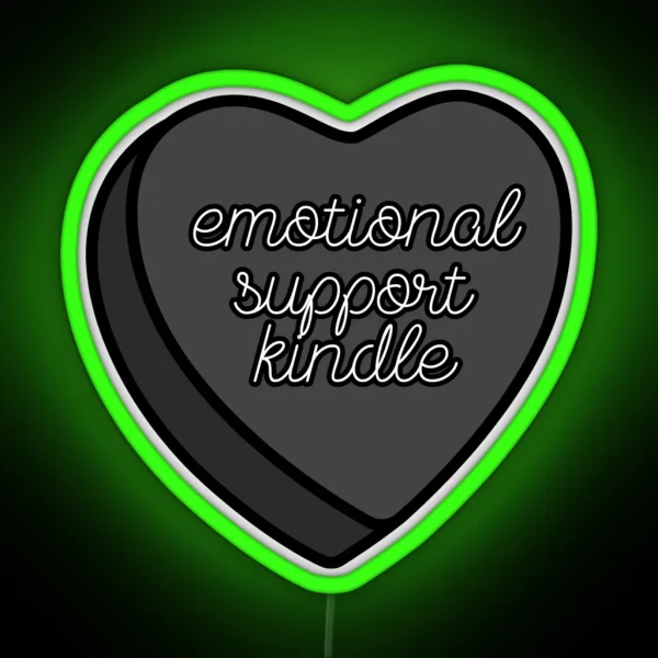 Emotional Support Kindle Black Heart RGB Neon Sign