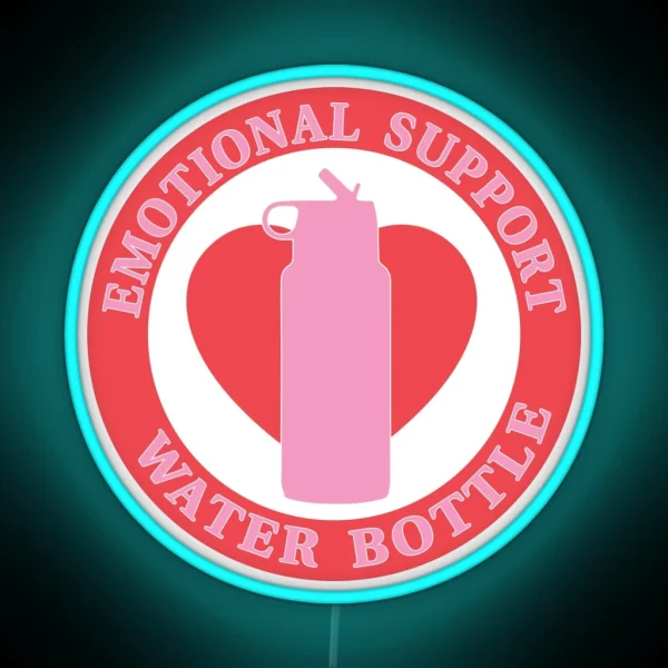 Emotional Support Water Bottle Hydro Pink RGB Neon Sign