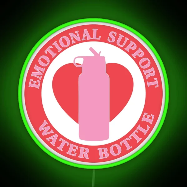 Emotional Support Water Bottle Hydro Pink RGB Neon Sign