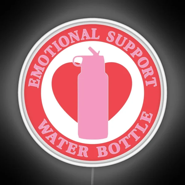 Emotional Support Water Bottle Hydro Pink RGB Neon Sign