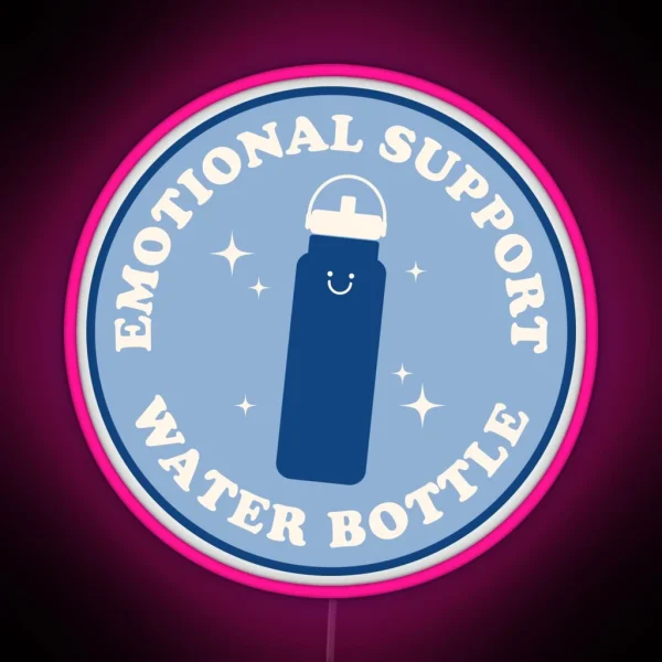 Emotional Support Water Bottle Led Blue And Blue RGB Neon Sign