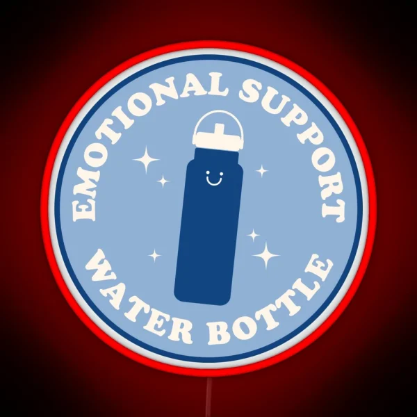 Emotional Support Water Bottle Led Blue And Blue RGB Neon Sign