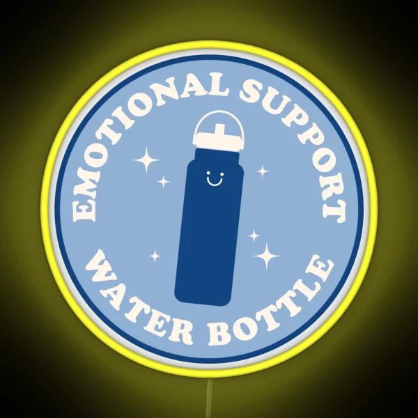 Emotional Support Water Bottle Led Blue And Blue RGB Neon Sign