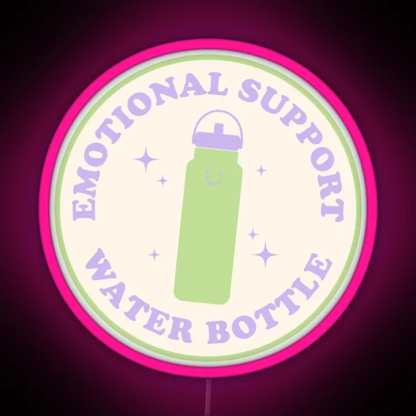 Emotional Support Water Bottle Led Green And Purple RGB Neon Sign