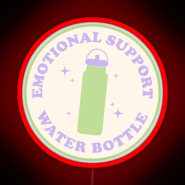 Emotional Support Water Bottle Led Green And Purple RGB Neon Sign