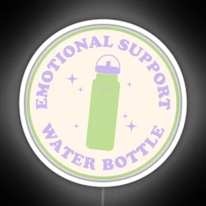 Emotional Support Water Bottle Led Green And Purple RGB Neon Sign