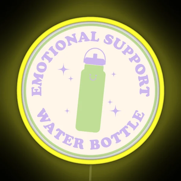 Emotional Support Water Bottle Led Green And Purple RGB Neon Sign