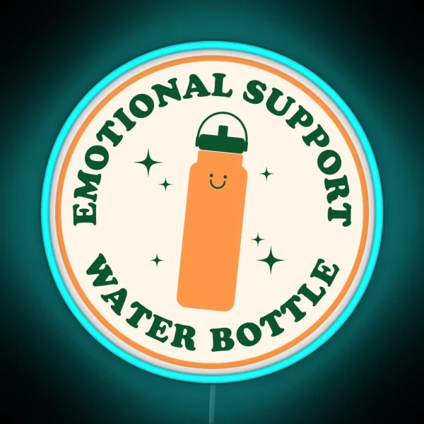 Emotional Support Water Bottle Led Orange And Green RGB Neon Sign