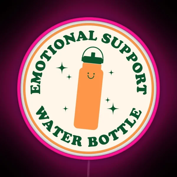 Emotional Support Water Bottle Led Orange And Green RGB Neon Sign