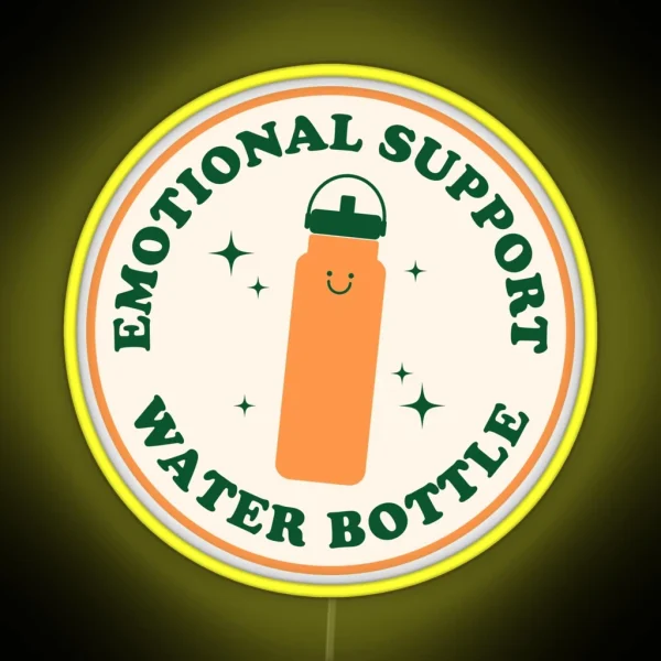 Emotional Support Water Bottle Led Orange And Green RGB Neon Sign