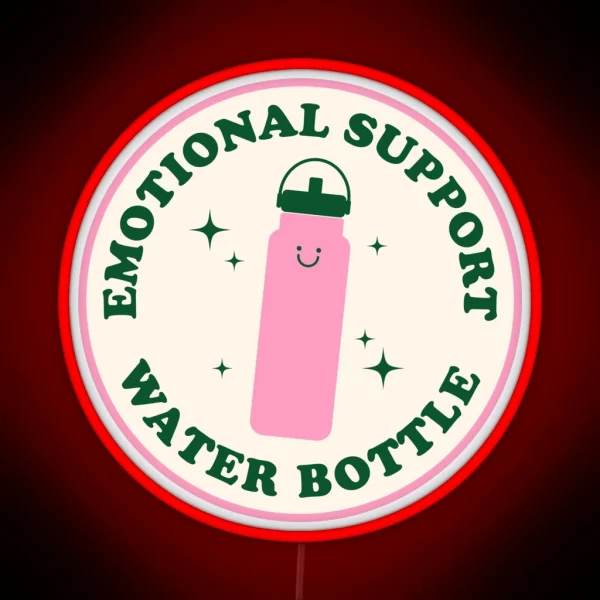 Emotional Support Water Bottle Led Pink And Green RGB Neon Sign