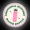 Stylish, Neon Accented Emotional Support Water Bottle Decal with Colorful Design