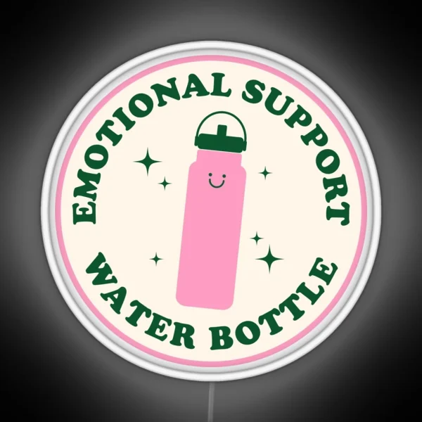 Emotional Support Water Bottle Led Pink And Green RGB Neon Sign