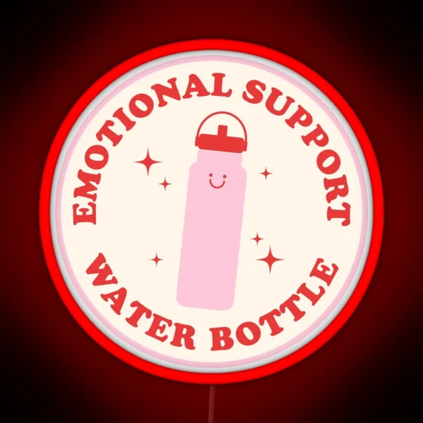 Emotional Support Water Bottle Led Red And Pink RGB Neon Sign