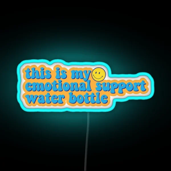 Emotional Support Water Bottle Smiley RGB Neon Sign
