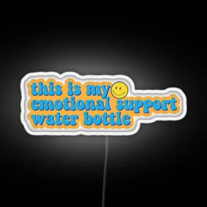 Emotional Support Water Bottle Smiley RGB Neon Sign