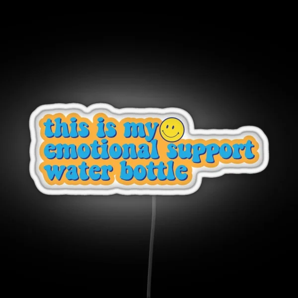 Emotional Support Water Bottle Smiley RGB Neon Sign