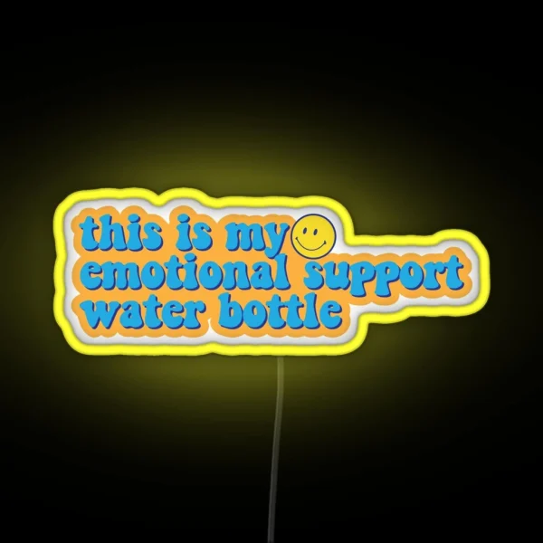 Emotional Support Water Bottle Smiley RGB Neon Sign