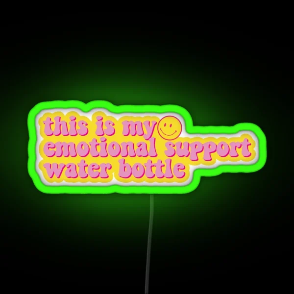 Emotional Support Water Bottle Smiley RGB Neon Sign
