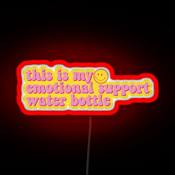 Emotional Support Water Bottle Smiley RGB Neon Sign