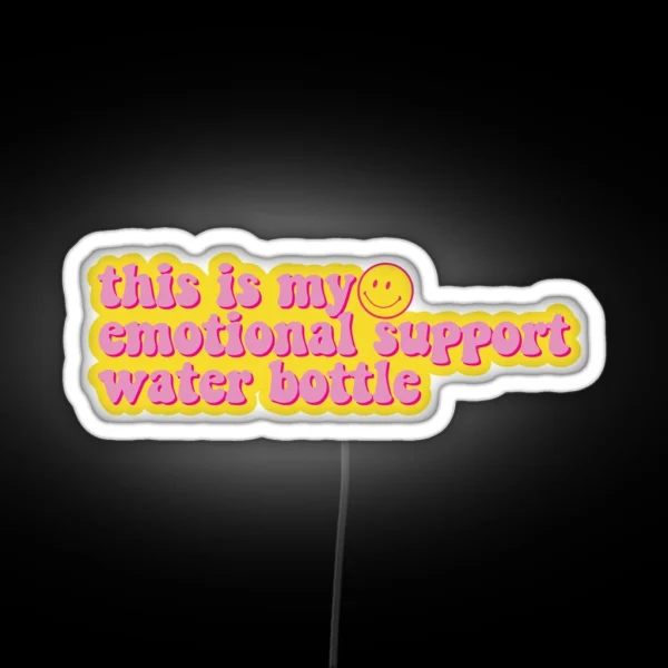 Emotional Support Water Bottle Smiley RGB Neon Sign