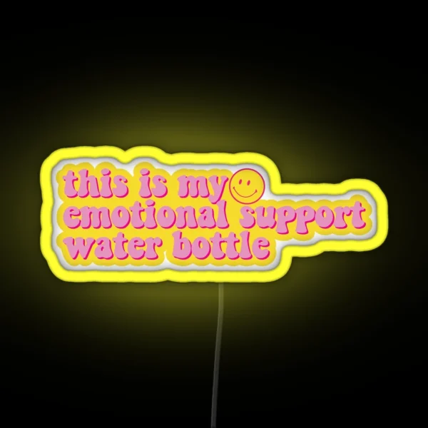 Emotional Support Water Bottle Smiley RGB Neon Sign