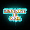 Neon empathy sign with cool peach fuzz design in RGB