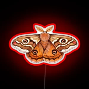 Emperor Moth Entomology Cottagecore Fairy Grunge Grimoire Witchcraft Green Witch Forestcore Whimsigoth Dark Academia Wicca Therian RGB Neon Sign