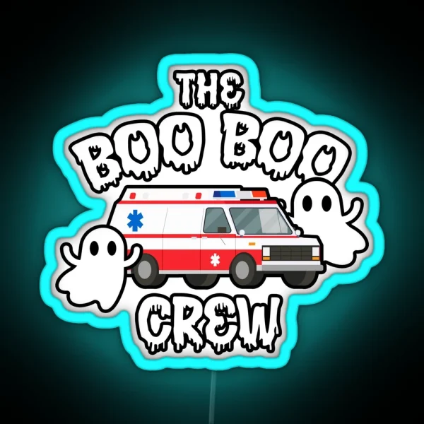 EMS EMT Paramedic Boo Boo Crew Ambulance Halloween RGB Neon Sign