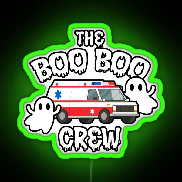 EMS EMT Paramedic Boo Boo Crew Ambulance Halloween RGB Neon Sign